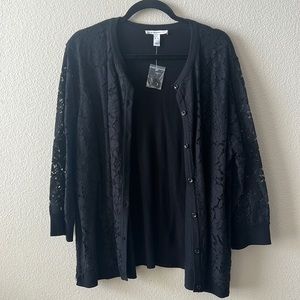 Black isaac mizrah live cardigan. Size Xl NWT